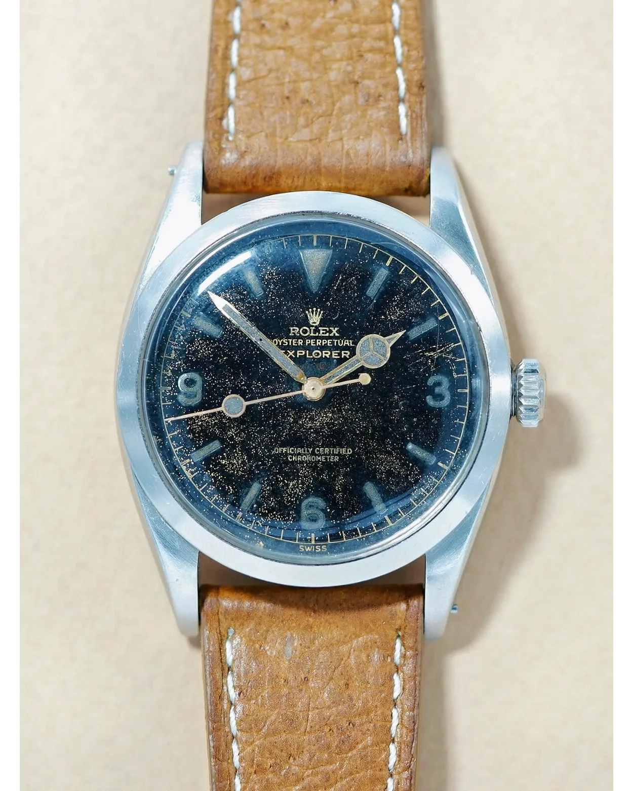 Rolex Explorer 6610 Tropical Gilt Dial Vintage